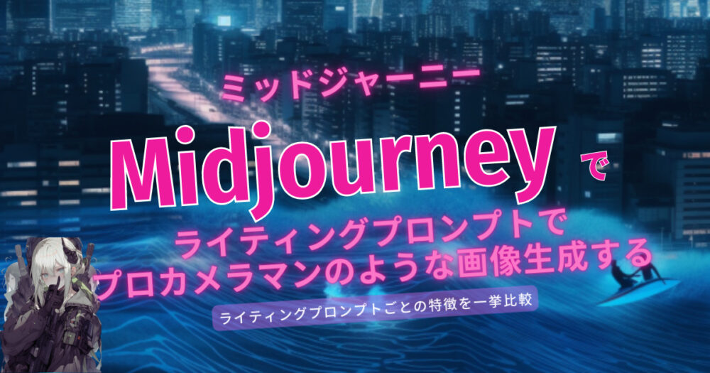 【Midjourney（ミッドジャーニー）】プロンプトテクニック！ライティングを駆使してプロカメラマンのような画像を生成する！